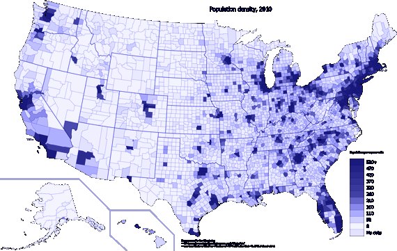 US population density by county